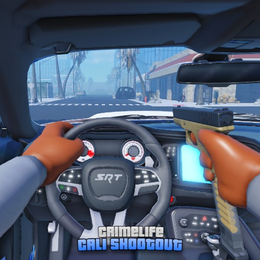 Cali Shootout Roblox gameplay screenshot showing California street crime simulator